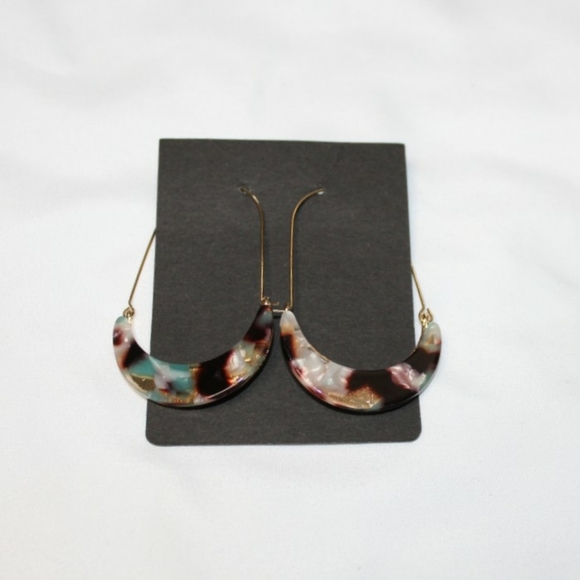 Galaxy Acrylic Half Moon Earrings - Picture 3 of 3